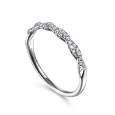 14K White Gold .13CTW Twisted Pave Diamond Band S2086924